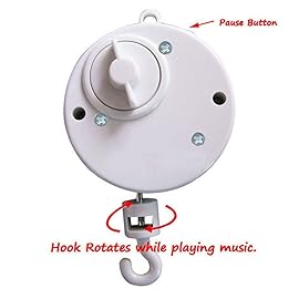 Over The Rainbow Baby Music Box, Rotary Mobile Crib Bed Bell Toy Windup Musical Gift with Rotating Hook for Babies Boy Girl Kids Children