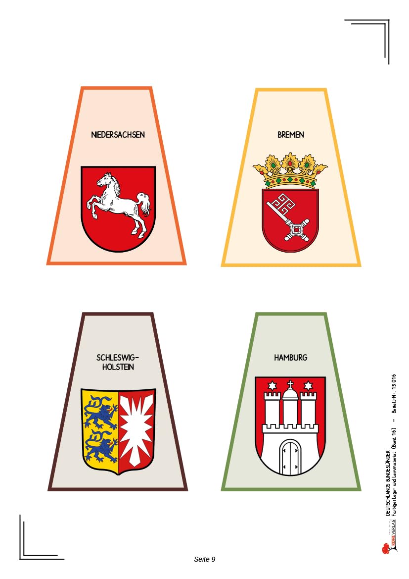 Deutschlands Bundesländer Legematerial Legestern Montessori Erdkunde Sachunterricht Grundschule Sekundarstufe Klasse 4 5 6 7 8 | Wappen Hauptstädte ... (Montessori-Reihe: Lern- und Legematerial)