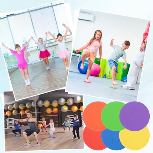 patikil 4 inch poly spot markers 12pcs non slip rubber floor dots with storage bag flat agility cones for sports training basketball football