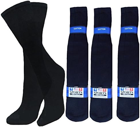 TUBE SOCKS 25" LONG OVER THE CALF, 12-PAIRS WHITE, BLACK OR GREY