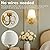 Mesuz Battery Operated Wall Sconces Lights Set of Two Remote Control, Antique Brass Bow Sconces Rechargeable Battery Powered Wall Lights Dimmable LED 2700K-6000K 16 Color Temperatures