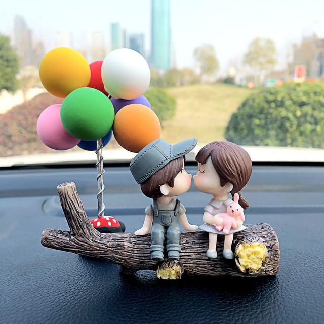 Car interior - Cute couple Ԁoll car decoration home office desk decoration cake decoration birthday gift 𝖵а|епtaпе's day gift for girlfriend (F)