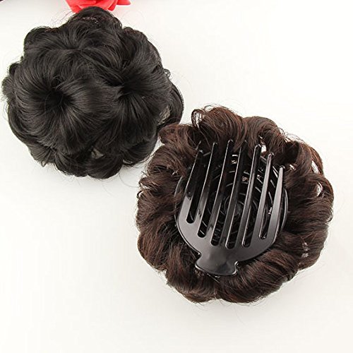 Clip hair wig women girls female long hair wig decorated