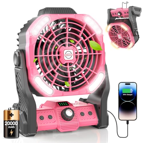 Camping-Fan-with-LED-Lantern-Rechargeable-Outdoor-Battery-Operated-Fan-Personal-Cooling-Fan-for-Bedroom-with-Cold-Air-Portable-Table-Fan-with-Dual-Motor-Dual-Fan-Blade