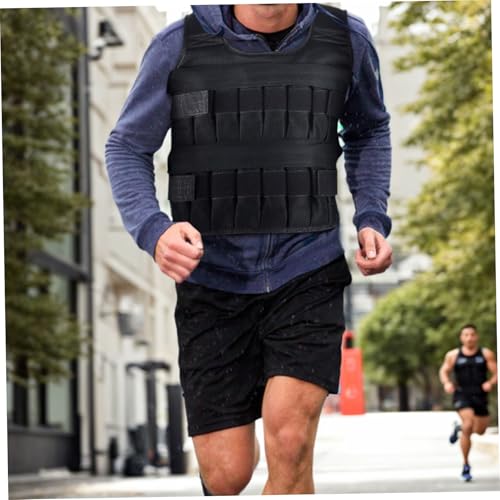 XJKLBYQ Adjustable Weighted Vest Up, Weighted Vest for Men Women UP to 35KG Breathable Shirt with 32 Weight Pocket Padded Strength Training Weight Vests, No Weights - Image 3