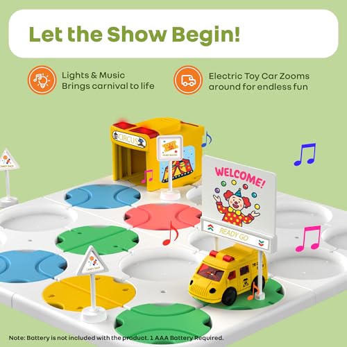 Image of R for Rabbit Orapple Carnival Car Play Toy with Twisty Tracks for Kids Lights & Music Problem Solving Creativity Booster, Easy Assembly and Endless Discovery for 3 Years + (Multi 1)