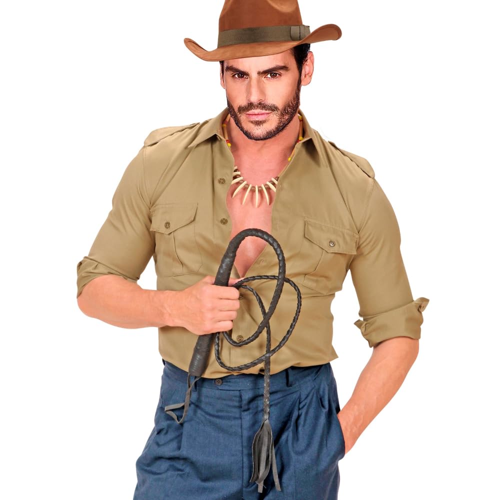 CARTOON Frusta Costume 180 cm in Similpelle Accessorio Scenografico per Adulti stile Cowboy Domatore Avventuriero Ideale per Carnevale Cosplay Feste in Maschera Party a Tema e Spettacoli