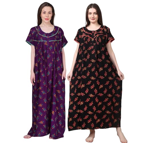 Image of Women's Alpine Floral Print Maxi Night Gown