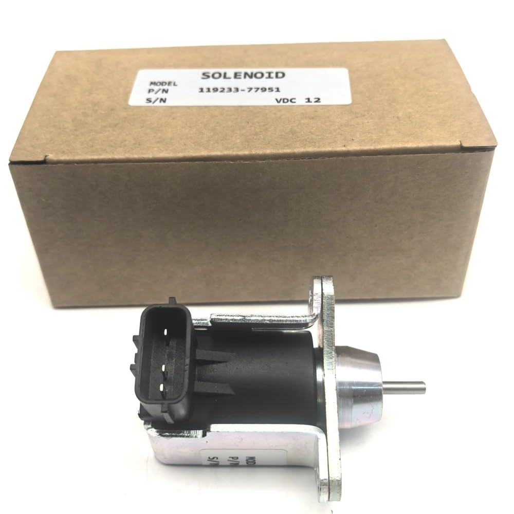 12 V Kraftstoffabschalt-Magnetspule 1503ES-3TNA72 119233-77951 119233-77952 – kompatibel mit Yanmar 3TNE78, 3TNE82A, 3TNE88, 3TNA72 Dieselmotoren – Ersatz-Magnetventil für Kraftstoffabschaltung