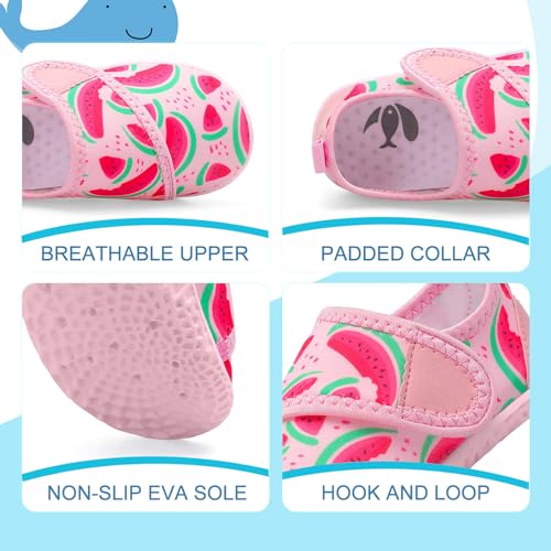 shopUAL Toddler Water Shoes Kids Girls Boys Beach Aqua Socks Skin Barefoot Walking Water Shoes Quick Dry Non-Slip Breathable Swim Pool Surf4
