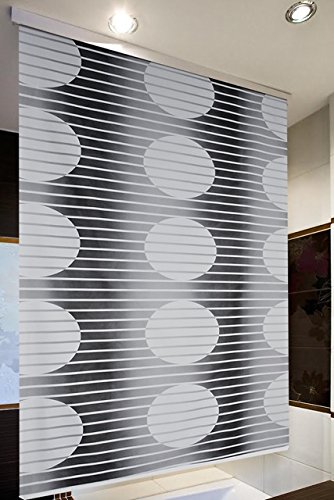 Estor para ducha (100 cm de ancho modelo loca cortina de ducha negro blanco. Shower Estor Curtain.