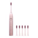 GIZMORAC Rechargeable Electric Toothbrush for Adults with 5 Modes, 4 Brush Heads, 4 Hours Charge Lasting up to 25 Days, Power Toothbrush, Pink gallery image
