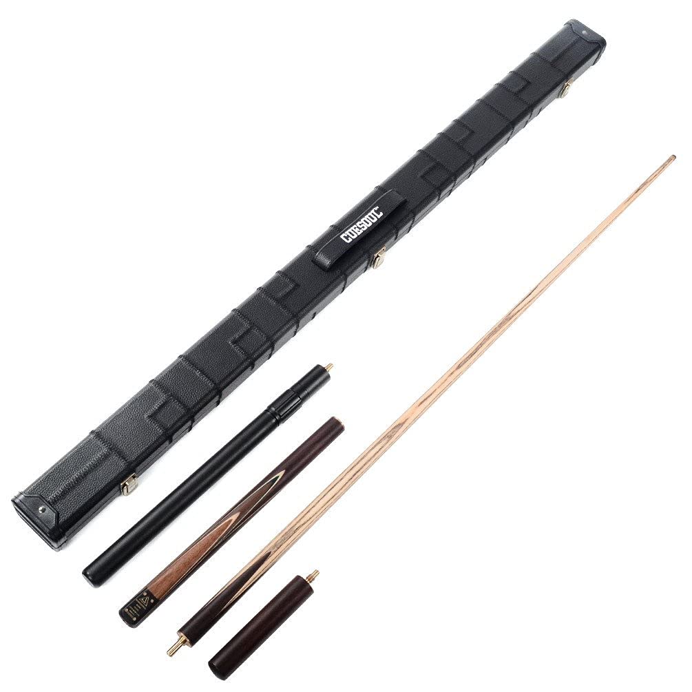 CUESOUL Classic Handmade 57 Zoll Rosewood Snooker Cue mit schwarzem Gehäuse aus Cue und Aluminium Teleskop Verlängerung