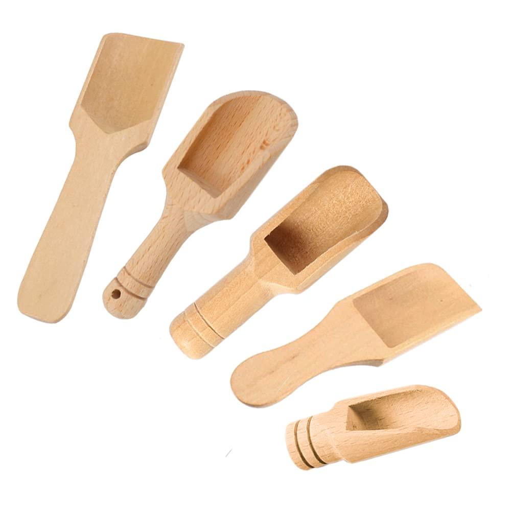 5 Cucchiaini In Legno Per Caff&egrave;, Spezie E Farina - Paletta Mini Per Sale, Zucchero E T&egrave; - Set Utensili Cucina