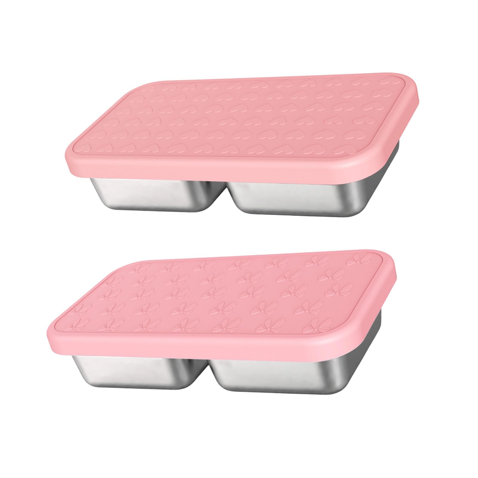 Portable Stainless Steel Meal Prep Box, Divided Lunch Container with Silicone Lid for School Workday Packed Meals Rectangular Divided Lunch Container Silicone Lid Meal Prep Box Portable Food Storage