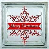Merry Christmas Snowflake Decal. Choose the size. Perfect for car windows, crafting, glass block, etc. (Glass Block Not Included).