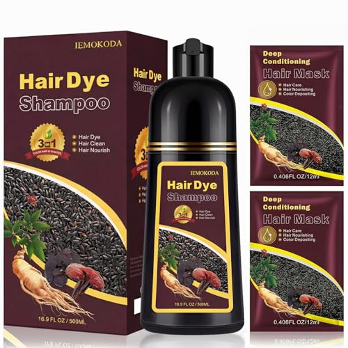 Chestnut Brown Hair Dye Shampoo for Women & Men - 3-in-1 Coloring, Conditioning & Gray Coverage, Instant Color Shampoo Hair Dye, Gentle Covers Gray Hair in Minutes, Color Treated Hair, 16.9 Fl Oz