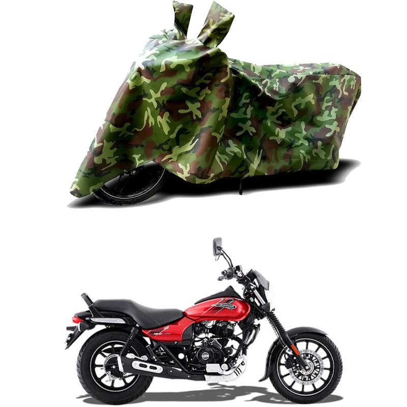 Image of 100% Water Resistant Bike Scooty Two Wheeler Body Cover Compatible for Bajaj Avenger Cruise 220 BS6 /UV-Rays /Heat Protection /Birds Dropping /Scratchproof /Dust Proof /Waterproof /All [Green MJ]
