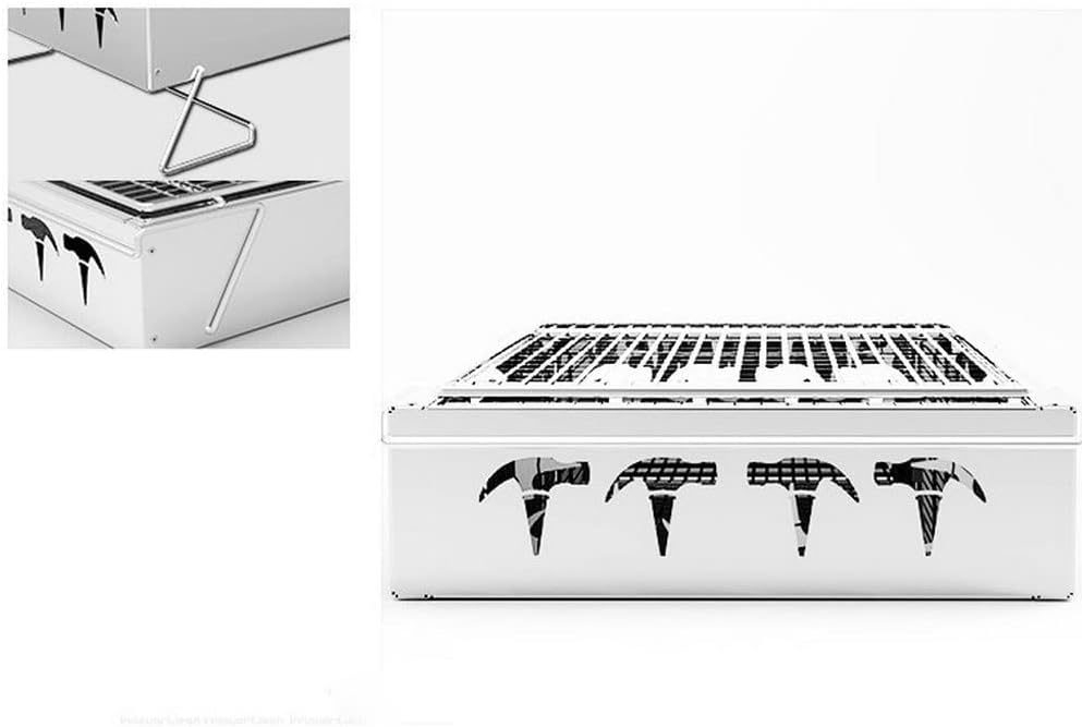 Grills Patio Barbecue Charcoal Grill Stove Stainless Steel Outdoor Camping Picnic Accessories Tools/D/30 * 20 * 17Cm