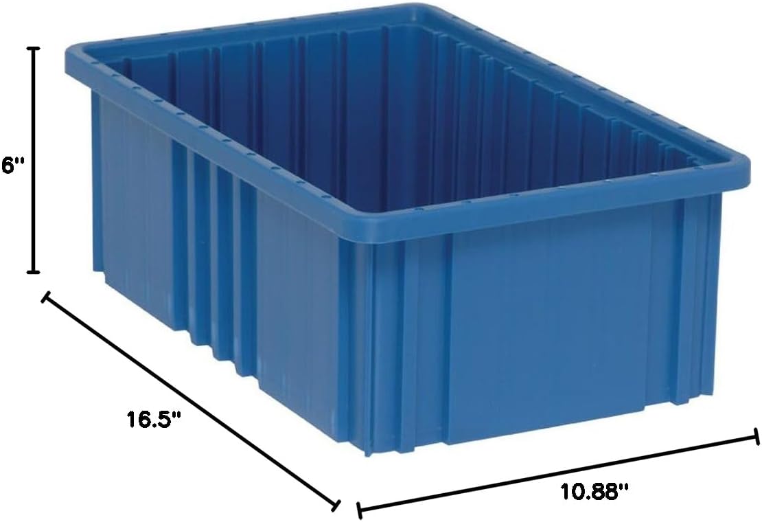 Quantum Storage DG92060 Dividable Grid Heavy Duty Part Organizer Bins - 16-1/2" x 10-7/8" x 6" - 8 Pack