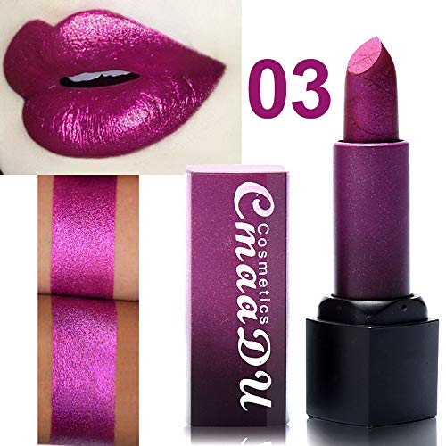 Metallic Lipstick Set, 4 Color Shimme Waterproof Long Lasting Lipstick Set (4 pack)