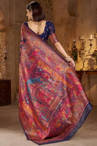 Image of SGF11 Women's Kanjivaram Pure Soft Silk Saree With Unstitched Blouse Piece
