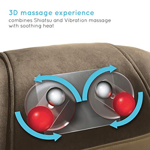 HoMedics Coussin de massage shiatsu de luxe avec chaleur apaisante - Soulage les nœuds les plus serrés et la tension, Coussin ergonomique doux s’adapte au dos/ nuque Réglage à distance HoMedics Coussin de massage shiatsu de luxe avec chaleur apaisante - Soulage les nœuds les plus serrés et la tension, Coussin ergonomique doux s’adapte au dos/ nuque Réglage à distance