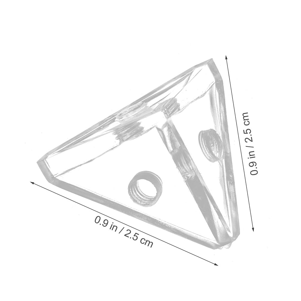 ABOOFAN Clear Triangle Display Case Connectors with Screws 16 Pcs Transparent Corner Brackets for Diy Acrylic Boxes Furniture Assembly Clear Fixing Brackets - Image 3