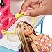 Barbie Doll & Hair Salon Playset with 15 Styling Accessories & Furniture, Long Color-Change Hair & Printed Dress