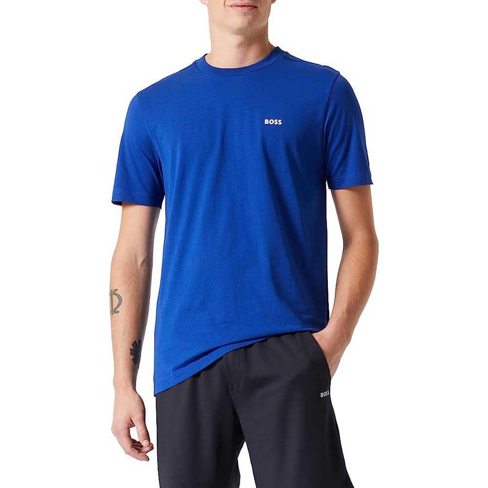 Boss Men's Green T-Shirt With Logo Design Stretch Cotton - Turquoise/Aqua - M