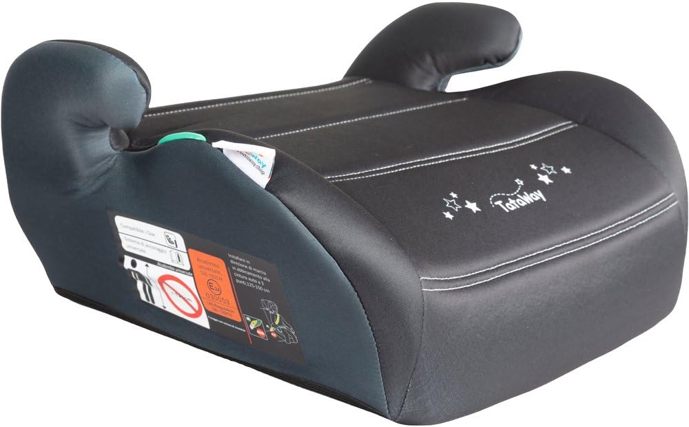 Alzabimbo Sao Black 125-150 Cm I-Size R129 | Seggiolino Auto Rialzo Bambini Nero E Grigio | Booster Auto Compatto Con Seduta Imbottita