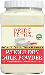 Pride Of India - Leite Em Pó Integral - Rico Em Proteínas E Cálcio - Pote De 1,25 Libras (20 Onças)