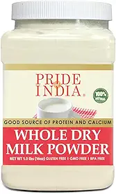 Pride Of India - Leite Em Pó Integral - Rico Em Proteínas E Cálcio - Pote De 1,25 Libras (20 Onças)