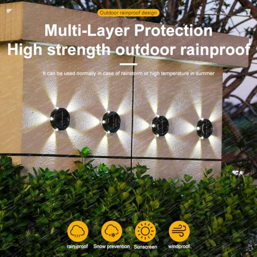 Image of Solar Lights, Ambiance Lights,wall Light, Decorative Light Downlights Dusk to Dawn Solar Wall Light Outdoor IP65 Waterproof for Backyard Walls, Hotels, Staircases,Park Floors 4pcs (5LED-Warm light)