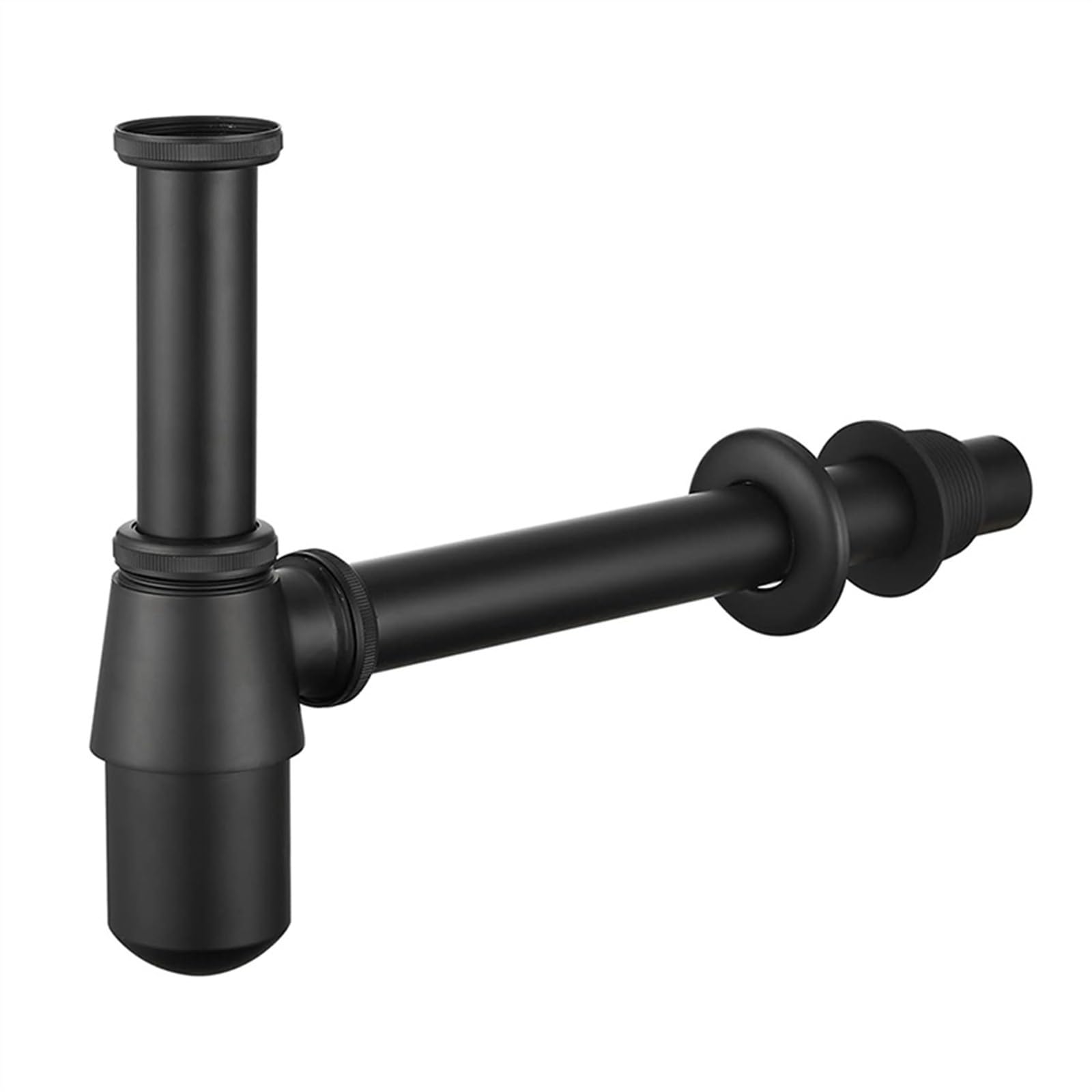 Sifone per Lavello Scarico a Parete for lavabo da Bagno P-Trap Regolabile 1-1/4 sifone for Bottiglia Scarico Regolabile for lavabo.(Black)