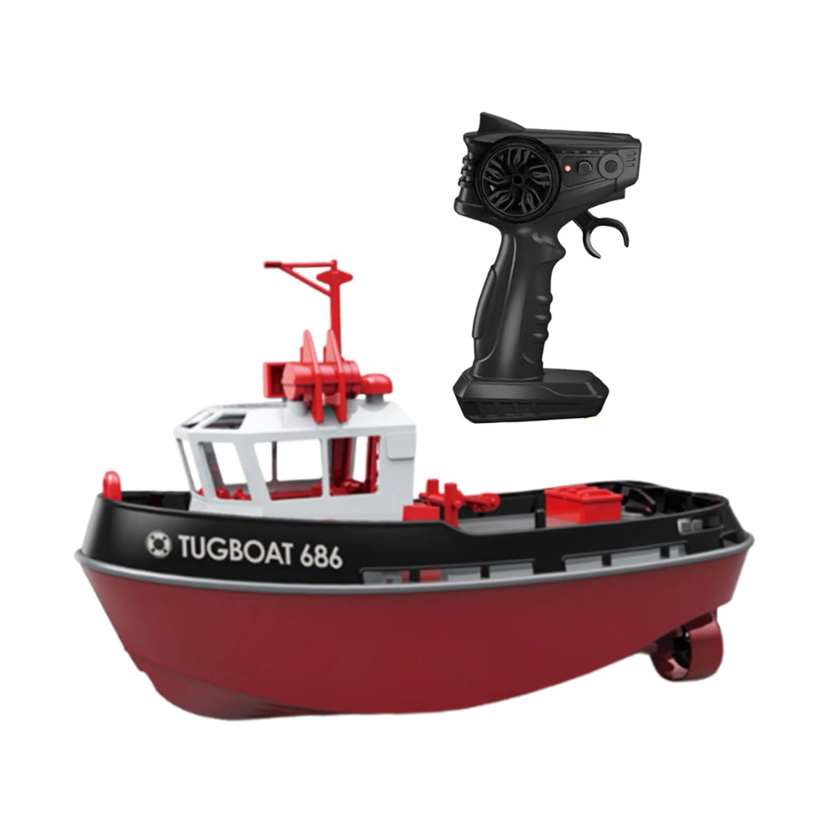 predolo Modello Barca Giocattolo Telecomandata Nave Rimorchiatore RC Barca Motore Doppio Giocattolo Nave Elettrica Materiale PP Impermeabile Adatta per, Nero