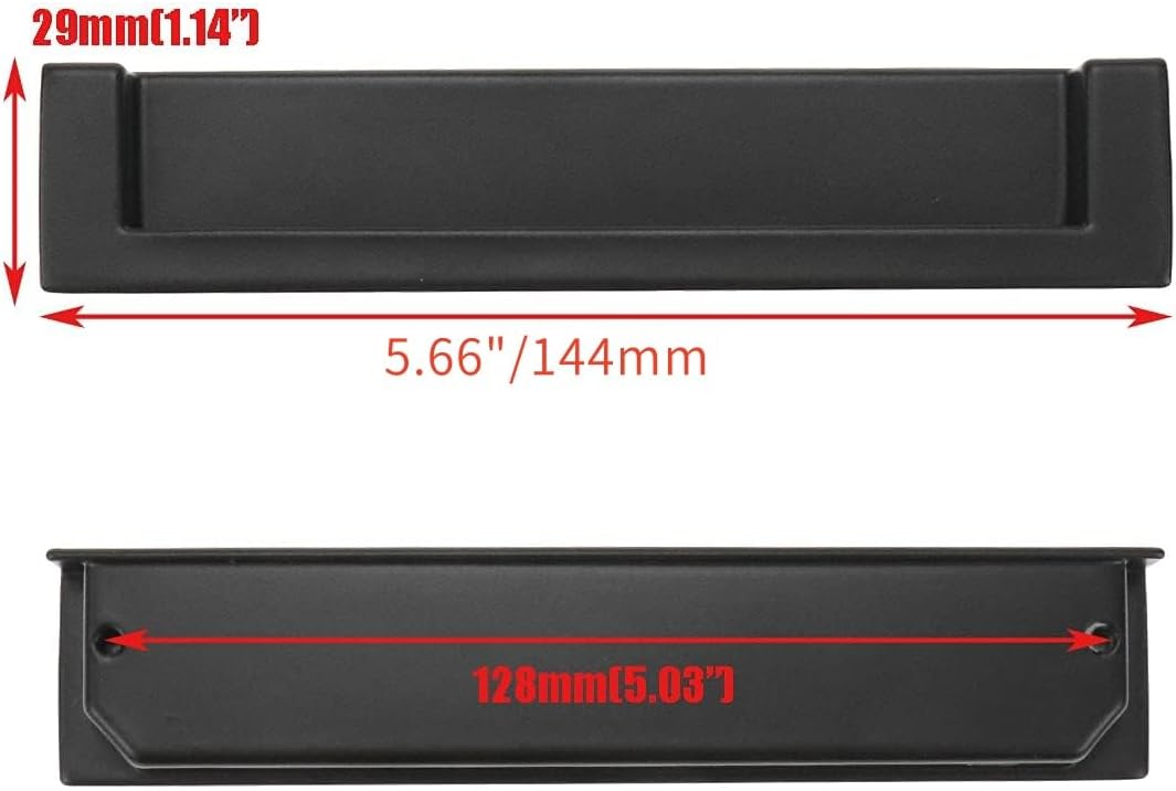 Quluxe 12 Pcs 5" Black Zinc Alloy Sliding Closet Door Handles Flush Pulls Modern Recessed Drawer Pull Handle for Furniture Door Cabinet