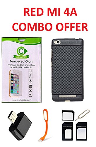 Cellwallproâ® Red Mi 4A Back Case Cover With Mi4A Tempered Gass Screen Protector Back Case Cover With Tempared Glass Combo Kit For Redmi 4A