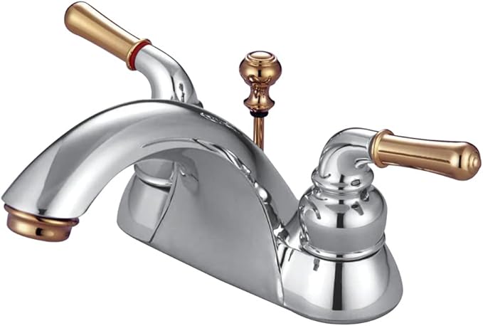 Grifería Lavamanos 3 Huecos Cromo y Latón Brillante