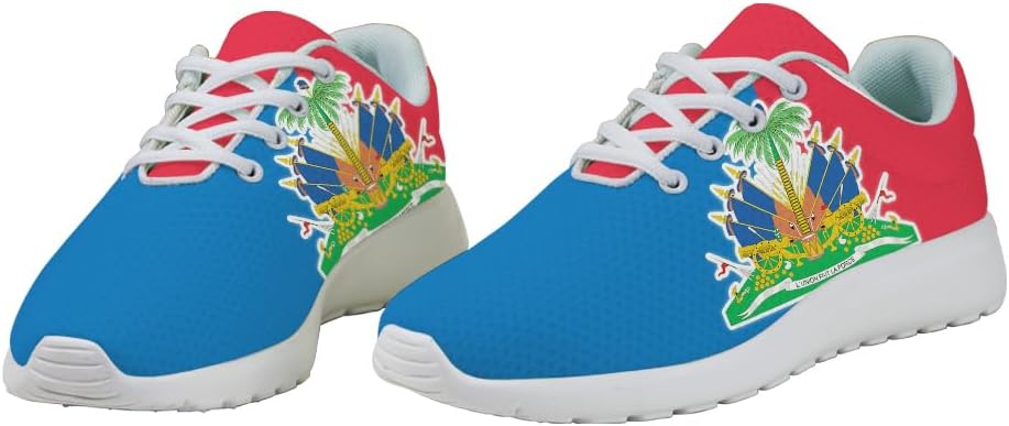 Haitian Flag Shoes for Women Men Trail Running Casual Fashion Sneakers Slip-on Tennis Shoes