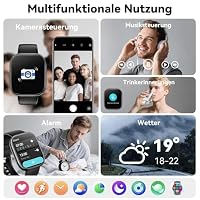 Hwagol Smartwatch Damen Herren, 1.83" HD Fitnessuhr mit Telefonfunktion, Fitness Tracker mit SpO2 Pulsmesser Schlafmonitor Schrittzähler, 110+ Sportmodi Sportuhr, IP68 Wasserdicht Smart Watch – Ansicht 7