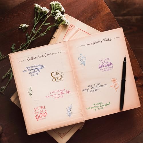 image for Whaline 4 Sheet Bible Verse Words Clear Stamps Christian God Jesus Sil