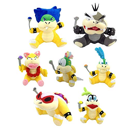 Super Mario Bros Koopalings Larry Iggy Lemmy Roy Ludwig Wendy Morton Koopa Soft Plush Toy 7.5