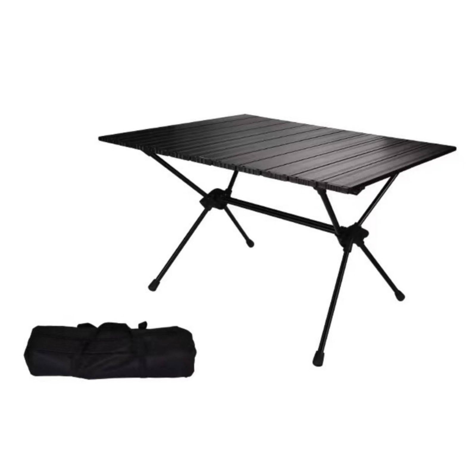 Scrivania da Esterno Regolabile Tavolo Pieghevole Campeggio Tavolino Portatile Banco Picnic Banco Barbecue in Alluminio Leggero E Stabilità, Grande, Nero