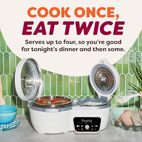 Image of Instant Pot Dual Action 8‑in‑1 Multi-Cooker with Serve Together Smart Timing, 4Qt Pressure Cooker & 2Qt Rice Cooker, Cook Mains & Sides Together, Fast Cooking, PFAS-Free Pot*, Saute, Slow Cook & More