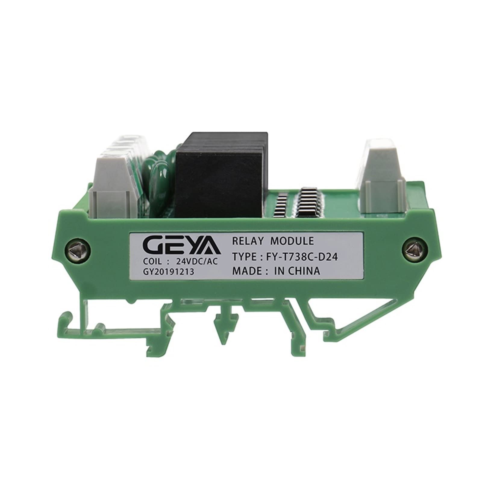 Módulo de relé interfaz 8 canales 12VACDC 24VACDC Montaje en panel carril DIN for placa PLC automatización 5VDC(FY-T738-12VACDC)