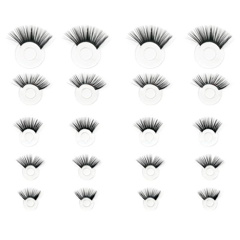 20Pcs Safety Doll Eyelashes for Crocheting, 5 Sizes Plastic Eye Lashes for Amigurumi, Teddy Bear, Stuffed Animals, Puppet and Plush Item Crafting