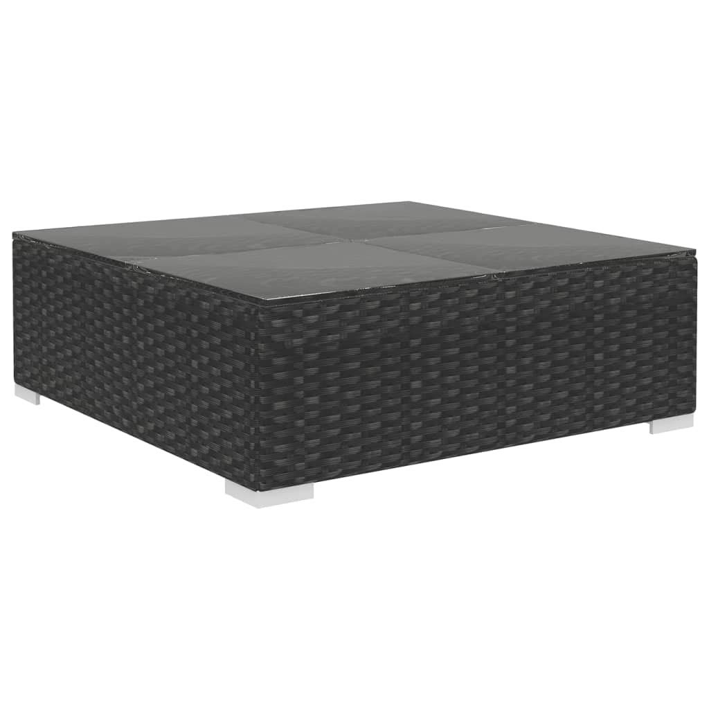 vidaXL Set di 20 sedie da giardino in polyrattan, colore nero