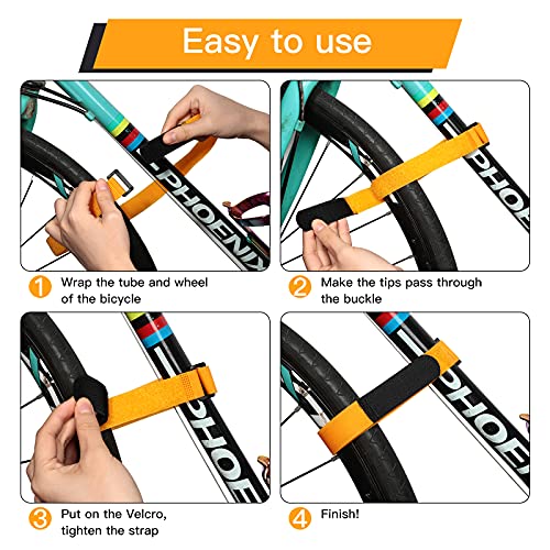 image for Sumind 15 Pieces Bike Straps Adjustable Bike Rack Straps Reusable Bike