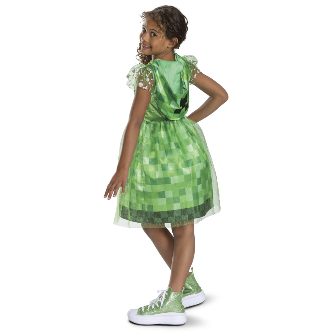 Minecraft Creeper Fancy Dress for Kids Official Licensed Dress Up for Girls Inspired Movie - Image 3